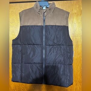 Hope & Wonder Men's Black and Brown Puffer Vest